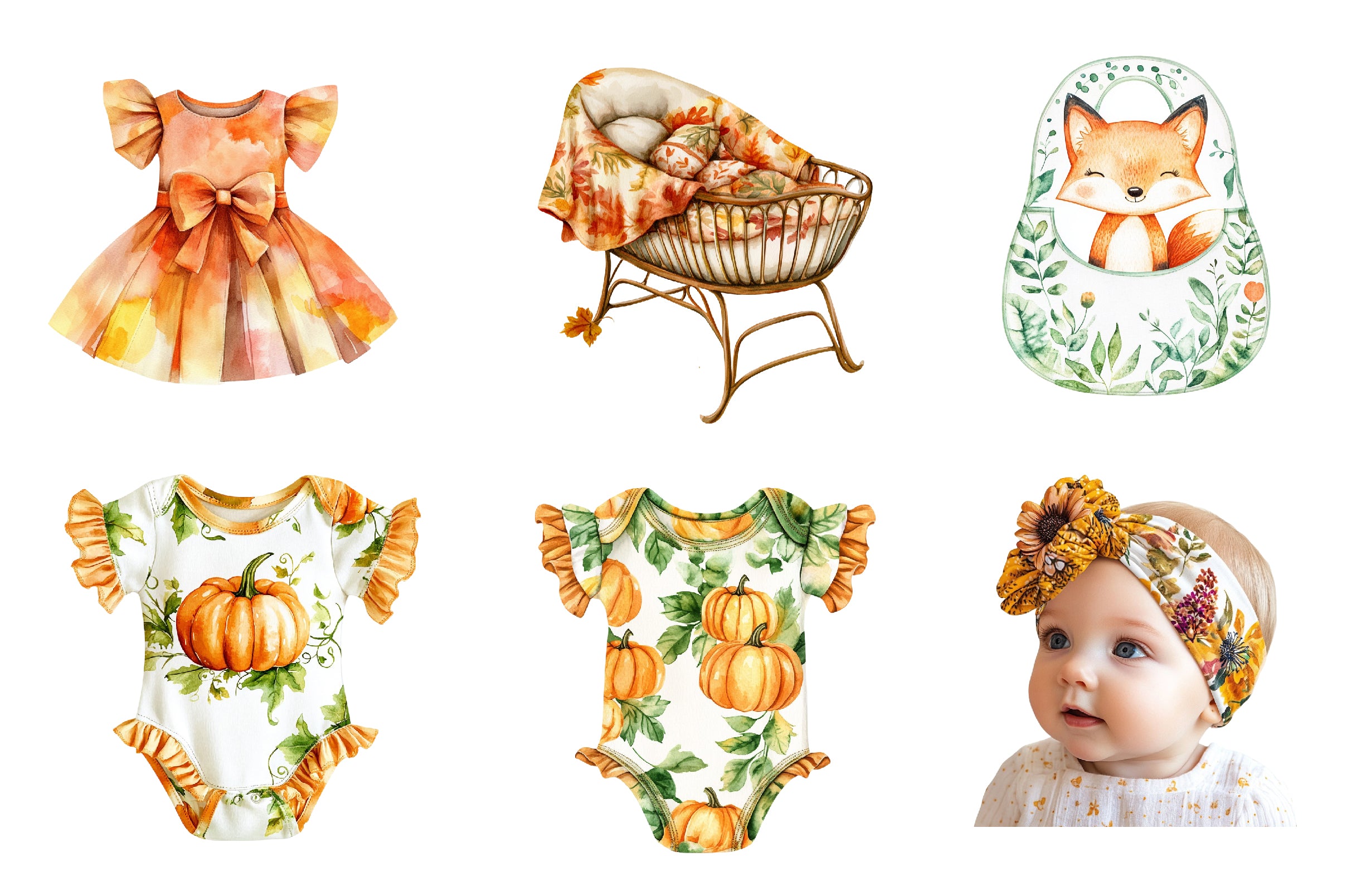 Autumn Baby Shower Clipart Bundle - CraftNest - Digital Crafting and Art