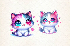 Cute Valentine Kitten Clipart Bundle - CraftNest - Digital Crafting and Art