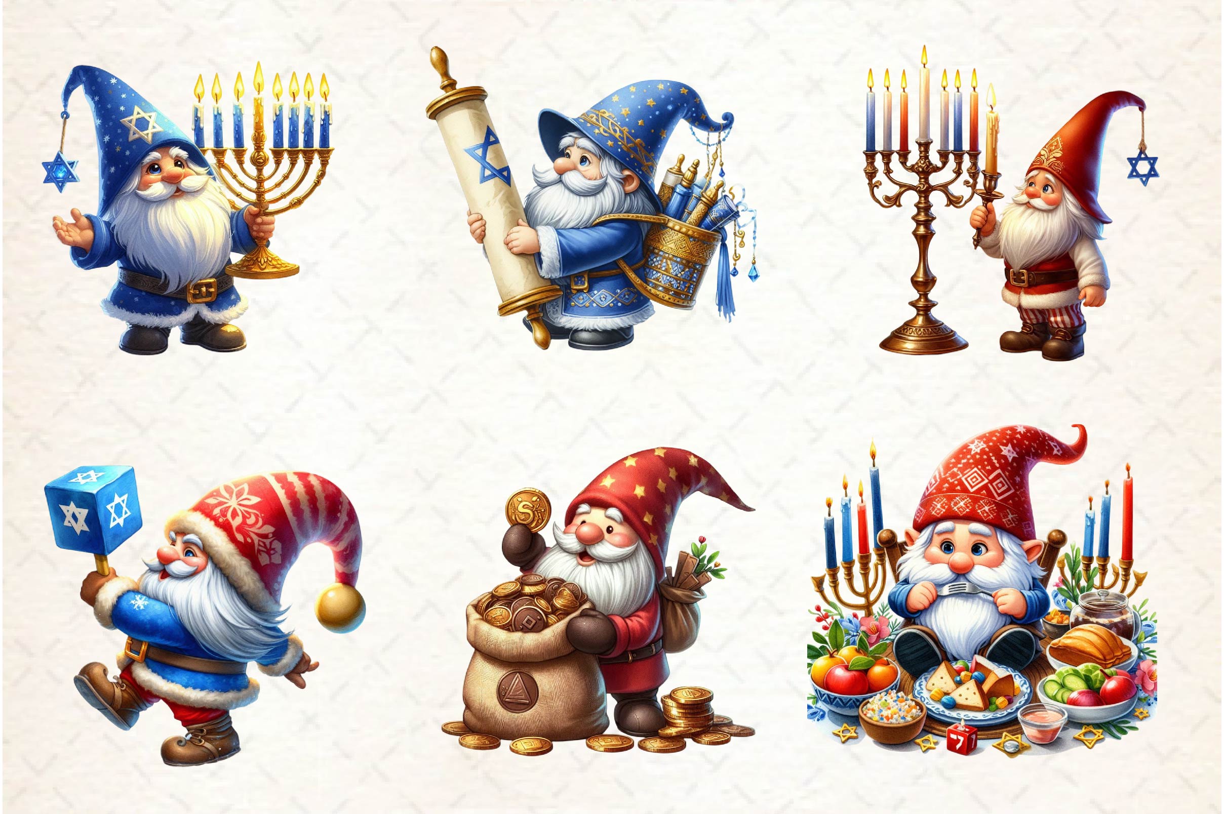 Gnome Hanukkah Clipart Bundle - CraftNest - Digital Crafting and Art