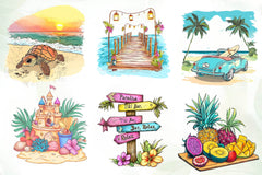 Tropical Summer Vacation Beach Vacation Clipart Bundle - CraftNest - Digital Crafting and Art