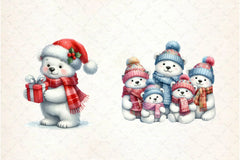 Christmas Polar Bears Clipart Bundle - CraftNest - Digital Crafting and Art