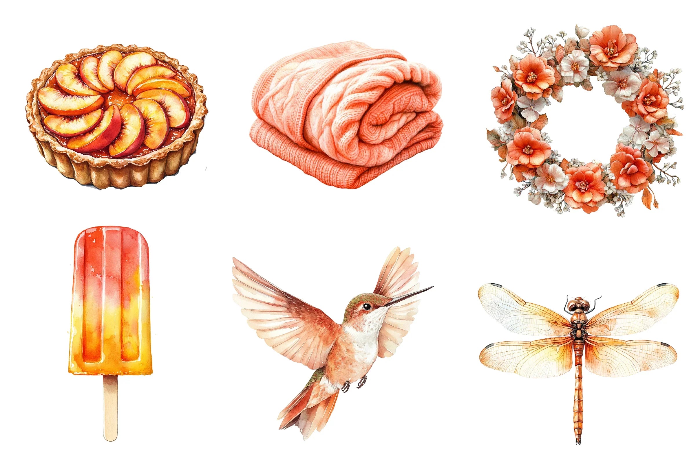 Peachy Spring Clipart Bundle - CraftNest - Digital Crafting and Art