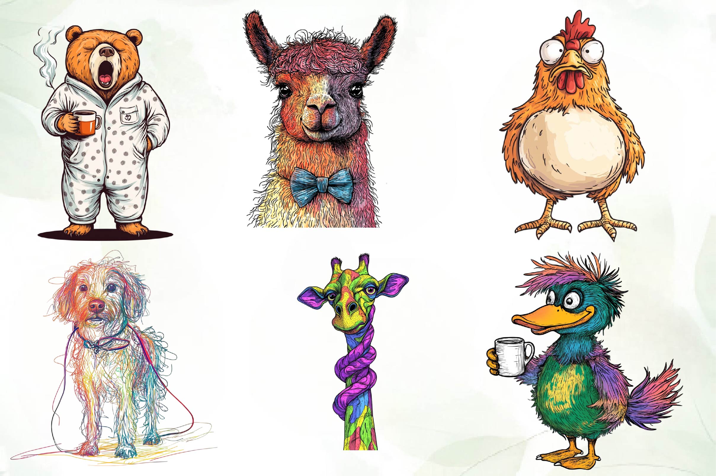 Funny Quirky Animals Clipart Bundle - CraftNest - Digital Crafting and Art