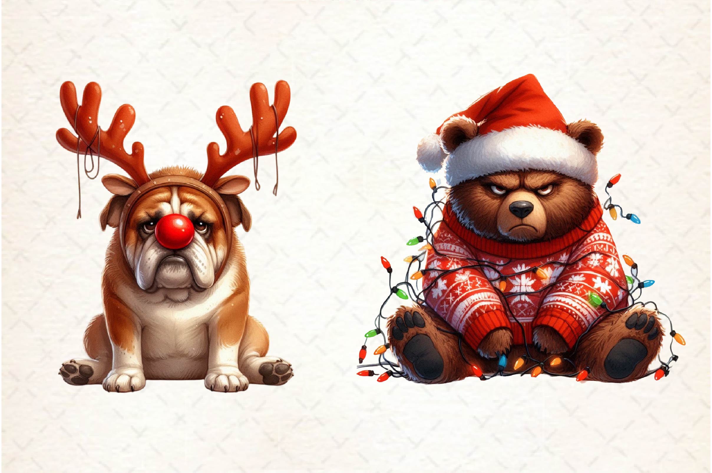 Grumpy Christmas Clipart Bundle - CraftNest - Digital Crafting and Art