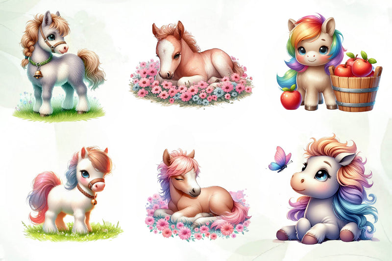 Baby Horse Clipart Bundle - CraftNest - Digital Crafting and Art