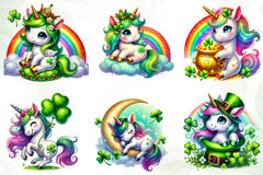 St Patricks Day Cute Unicorn Clipart Bundle - CraftNest - Digital Crafting and Art