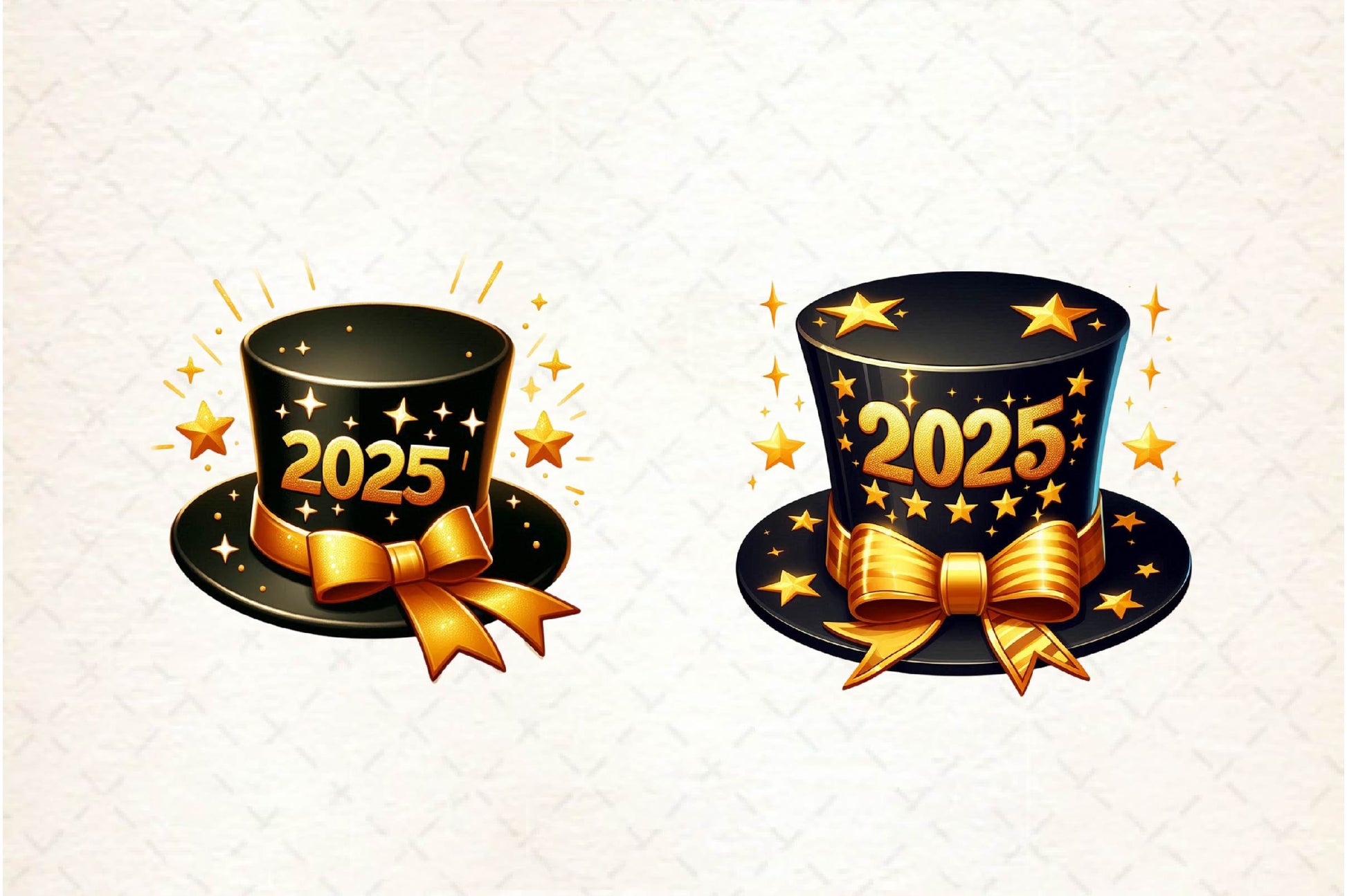 Black And Gold New Year Hat Clipart Bundle - CraftNest - Digital Crafting and Art