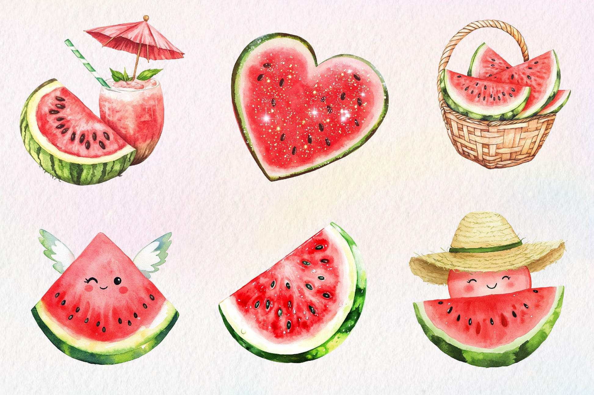 Summer Watermelon Clipart Bundle 1 - CraftNest - Digital Crafting and Art
