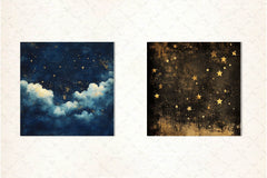 Gold Starry Grunge Digital Paper 1 - CraftNest - Digital Crafting and Art