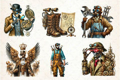 Steampunk Character Clipart Bundle - CraftNest - Digital Crafting and Art