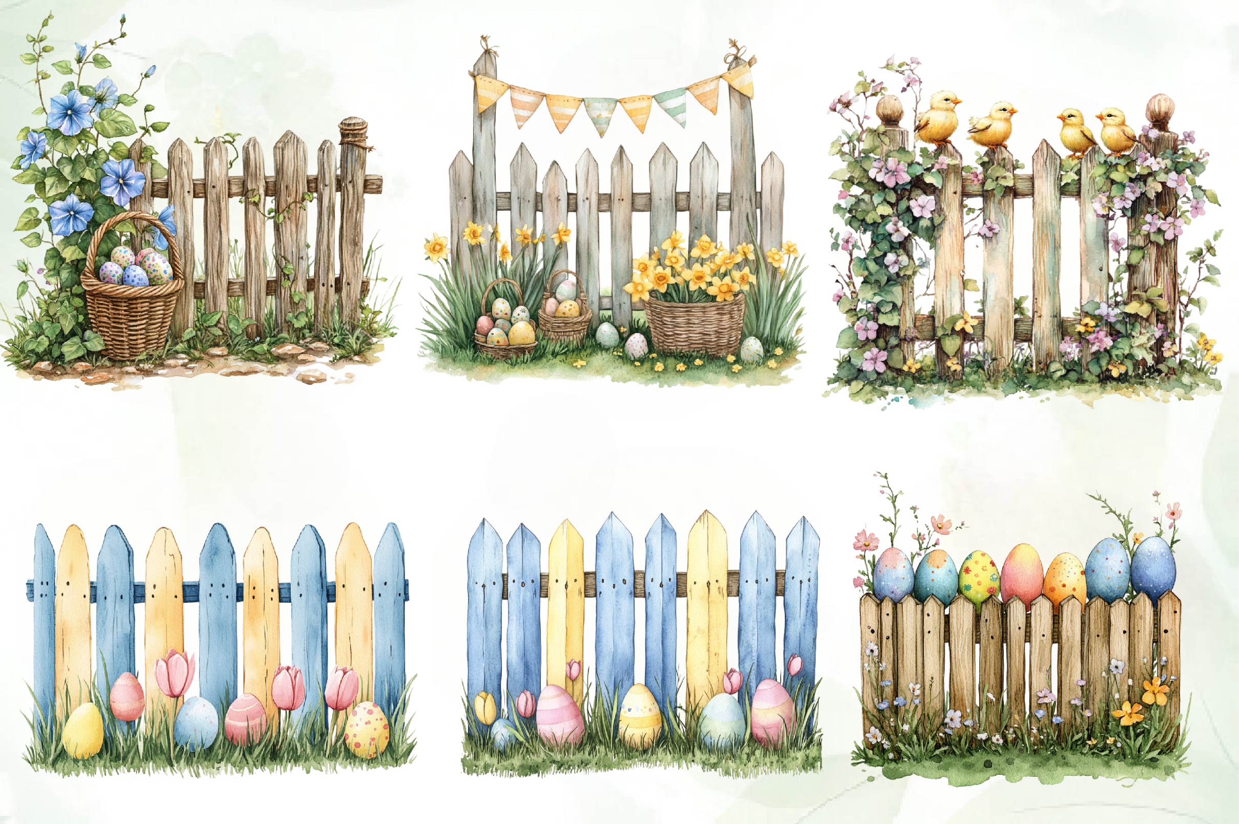 Mega Easter Fence Clipart Bundle - CraftNest - Digital Crafting and Art