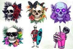 Summer Gothic Skull Clipart Bundle - CraftNest - Digital Crafting and Art