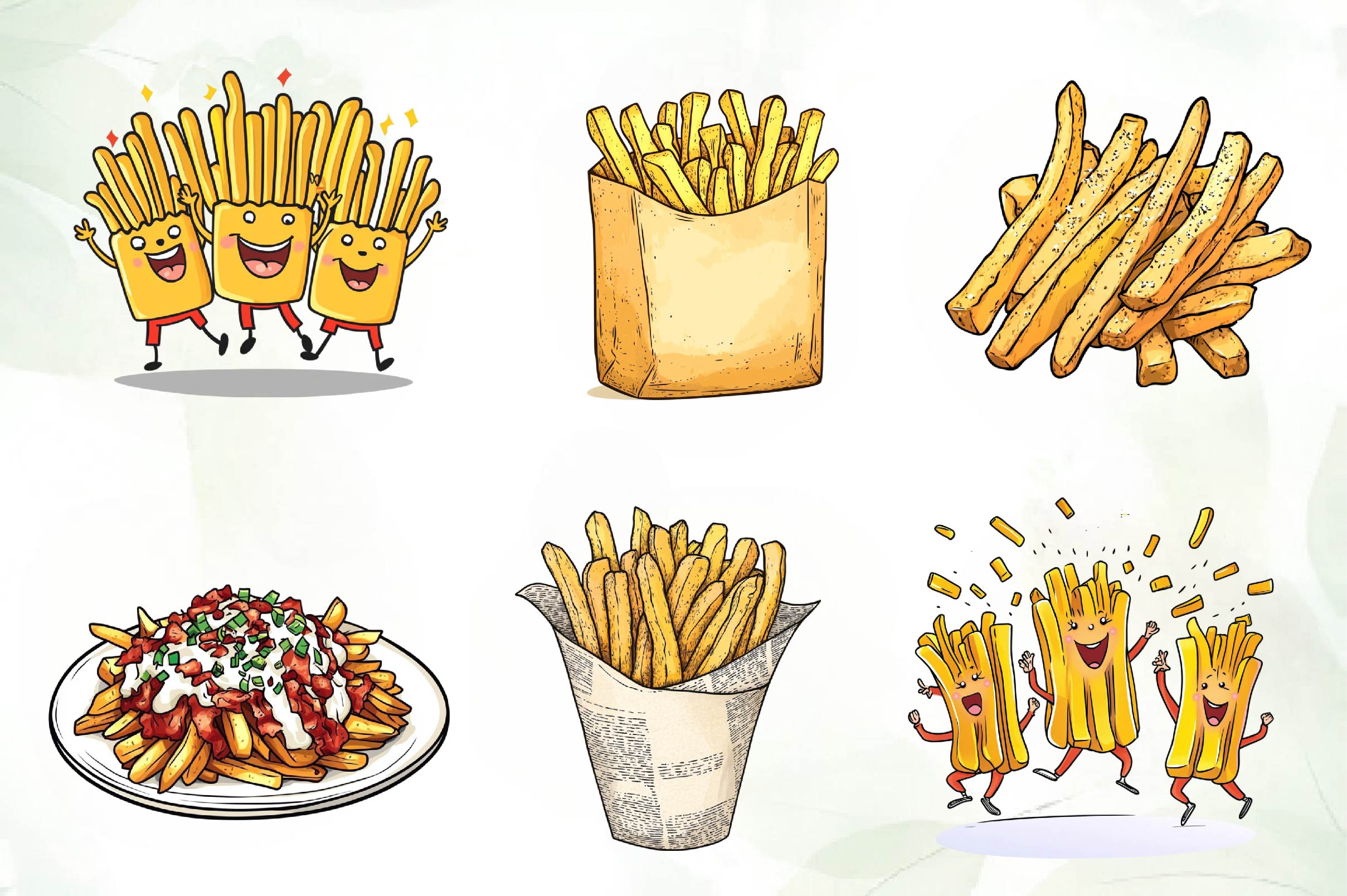 French Fries Clipart Bundle - CraftNest - Digital Crafting and Art