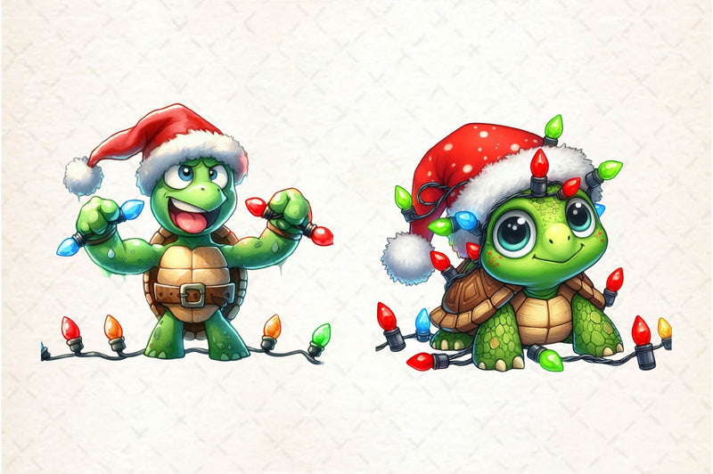 Christmas Funny Turtle Clipart Bundle - CraftNest - Digital Crafting and Art