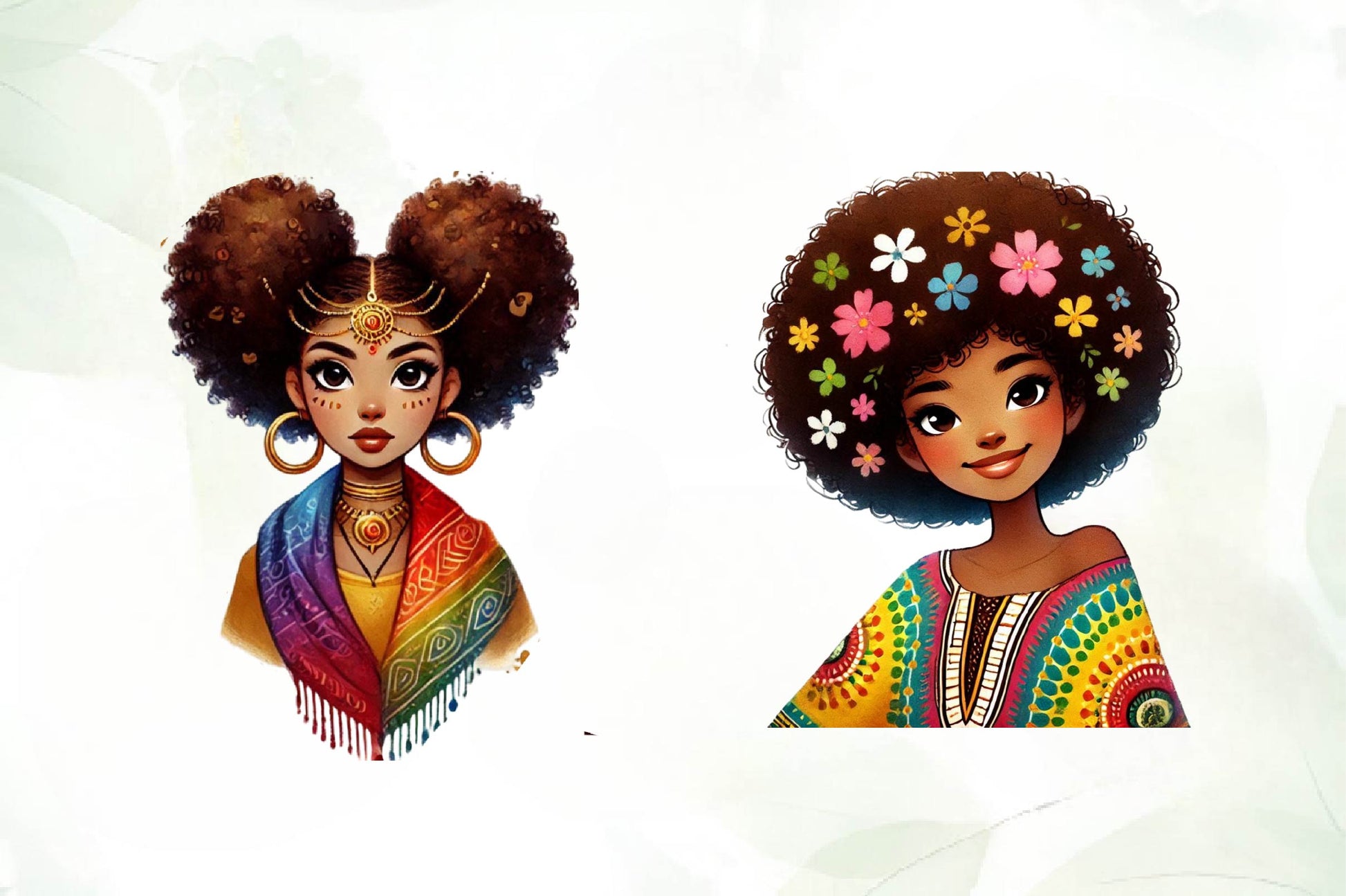 Black History Month Afro Girl Clipart Bundle - CraftNest - Digital Crafting and Art