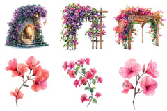 Bougainvillea Flower Clipart Bundle - CraftNest - Digital Crafting and Art