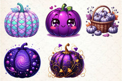 Violet Pumpkins Clipart Bundle - CraftNest - Digital Crafting and Art