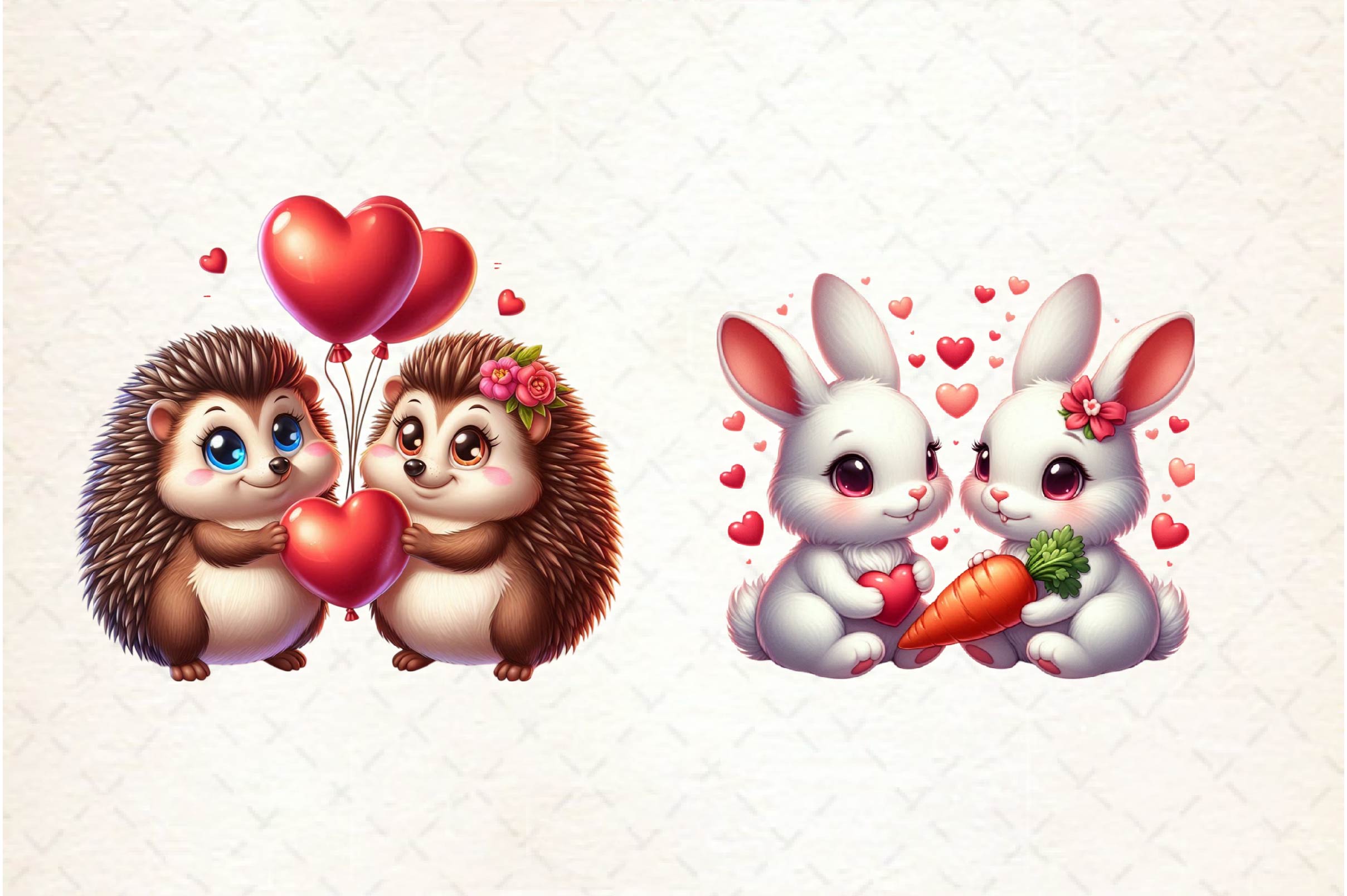 Cute Animal Couple Clipart Bundle - CraftNest - Digital Crafting and Art