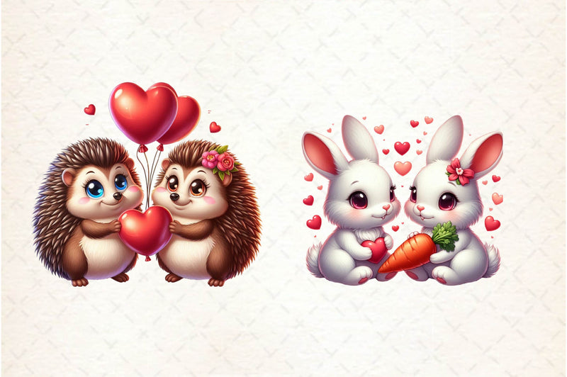 Cute Animal Couple Clipart Bundle - CraftNest - Digital Crafting and Art