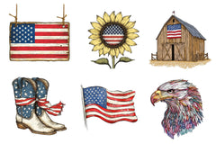 Vintage American Flag Design Clipart Bundle - CraftNest - Digital Crafting and Art