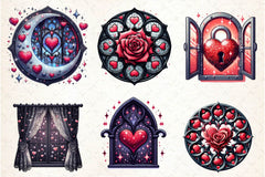Valentine Gothic Windows Clipart Bundle - CraftNest - Digital Crafting and Art