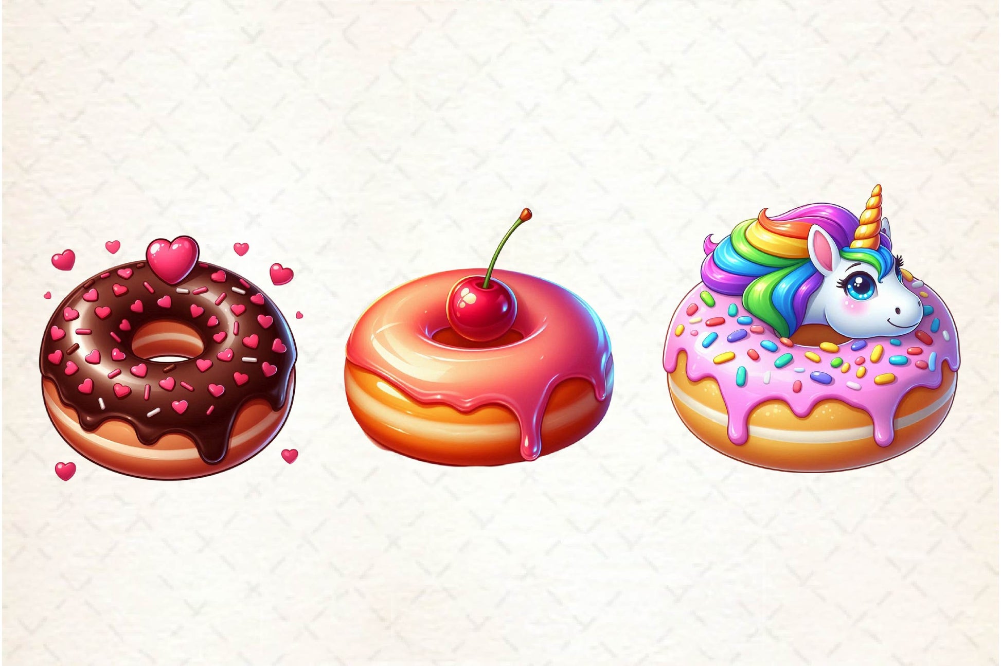 Kawaii Cute Donut Clipart Bundle - CraftNest - Digital Crafting and Art