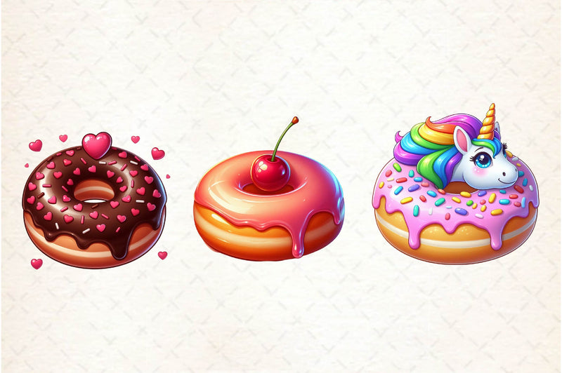 Kawaii Cute Donut Clipart Bundle - CraftNest - Digital Crafting and Art
