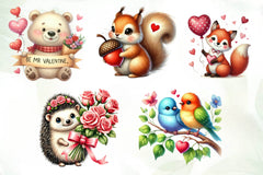 Valentine Woodland Animal Clipart Bundle - CraftNest - Digital Crafting and Art