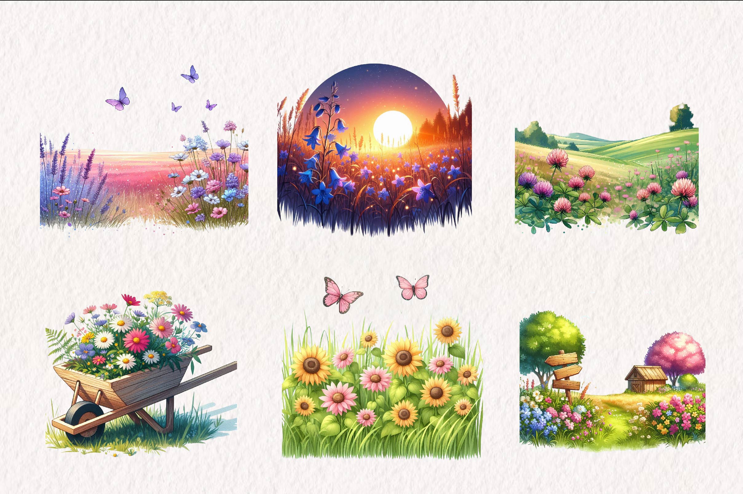 Summer Meadow Clipart Bundle - CraftNest - Digital Crafting and Art