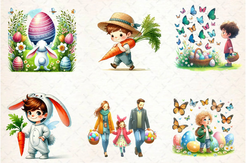 Easter Day Character Clipart Bundle - CraftNest - Digital Crafting and Art