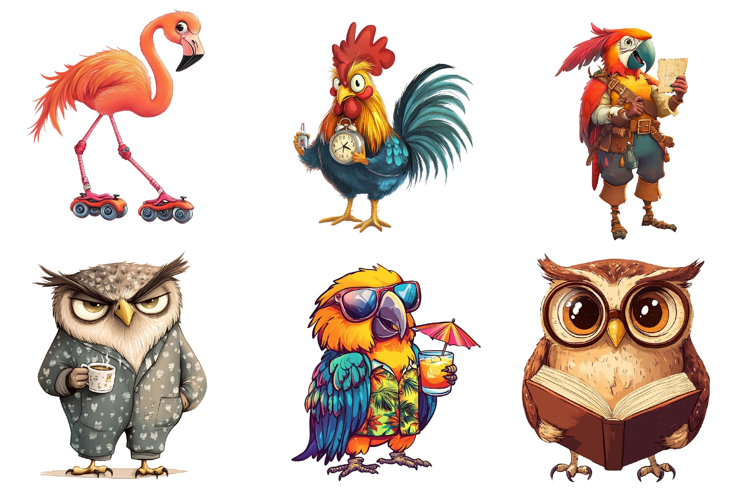 Quirky Funny Bird Clipart Bundle 2 - CraftNest - Digital Crafting and Art