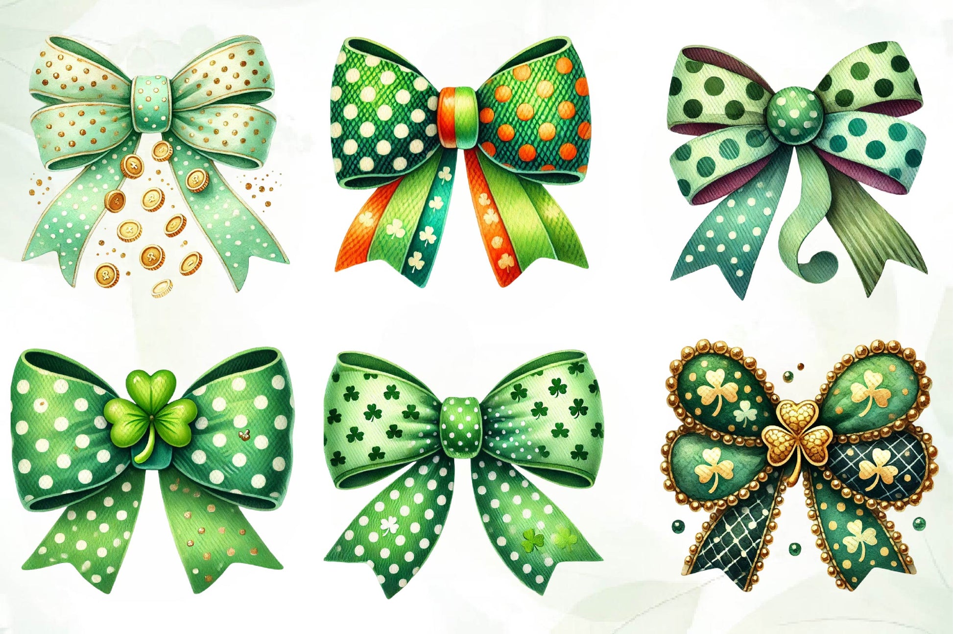 St Patricks Day Bow Clipart Bundle - CraftNest - Digital Crafting and Art