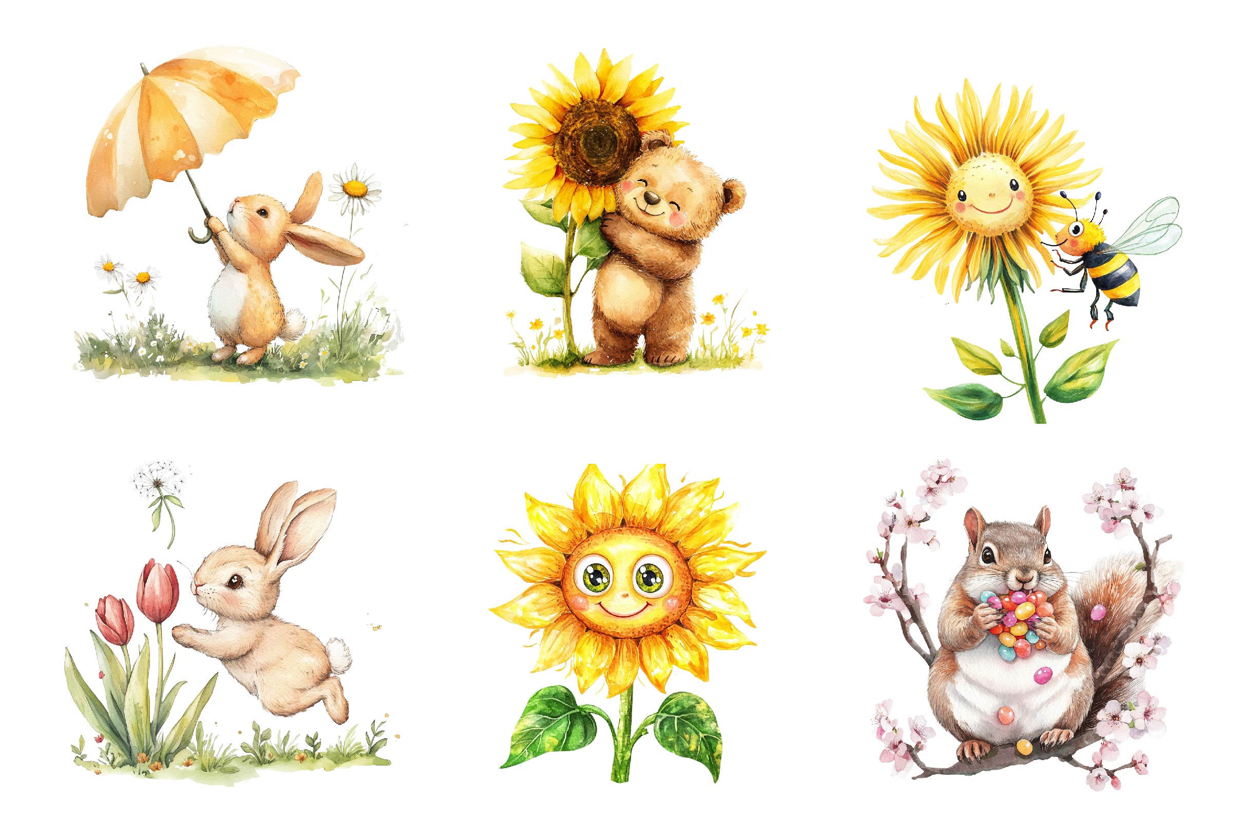 Funny Happy Spring Clipart Bundle - CraftNest - Digital Crafting and Art