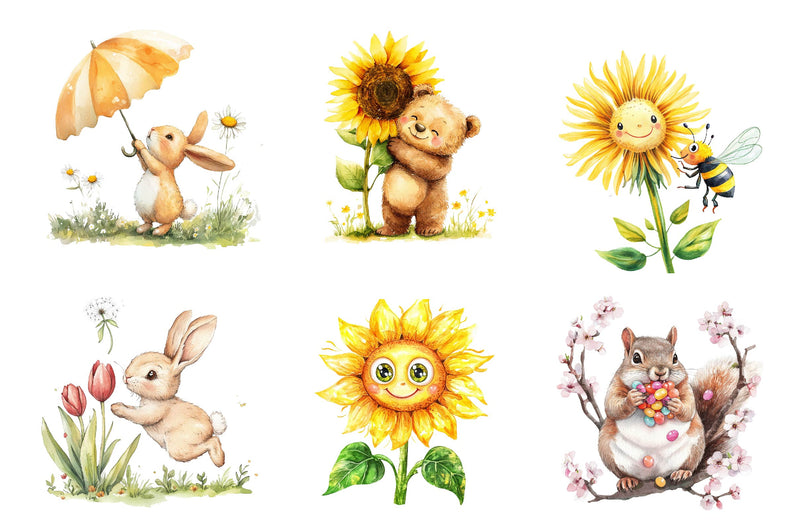 Funny Happy Spring Clipart Bundle - CraftNest - Digital Crafting and Art
