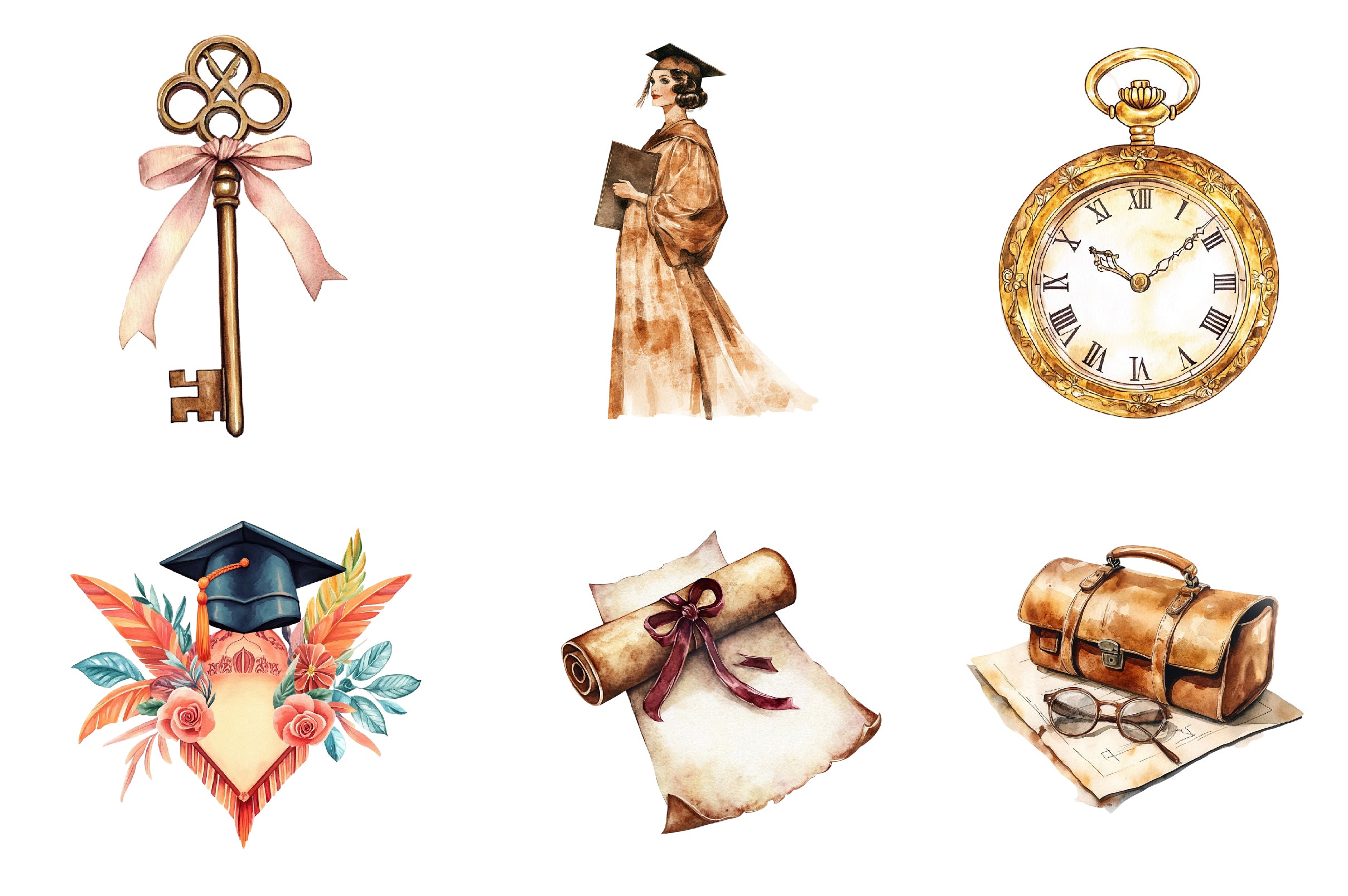 Vintage Graduation Clipart Bundle - CraftNest - Digital Crafting and Art
