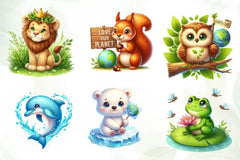 Earth Day Animals Wildlife Clipart Bundle - CraftNest - Digital Crafting and Art
