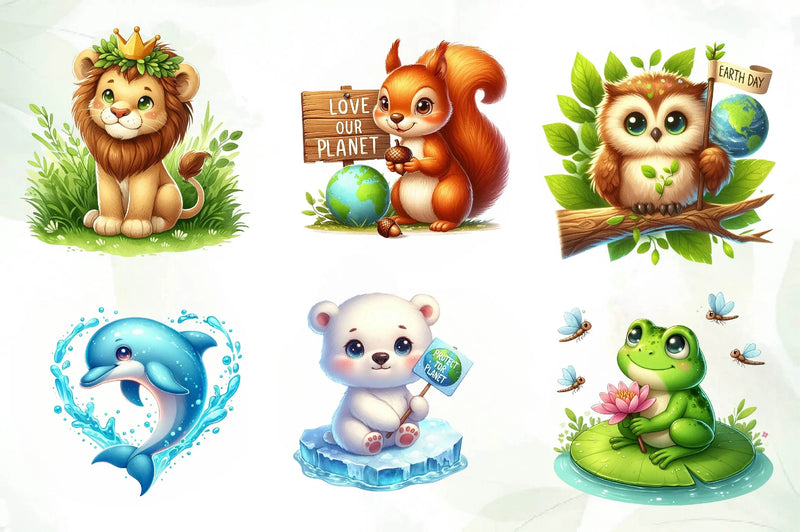 Earth Day Animals Wildlife Clipart Bundle - CraftNest - Digital Crafting and Art