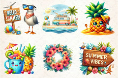 Happy Summer Clipart Bundle - CraftNest - Digital Crafting and Art