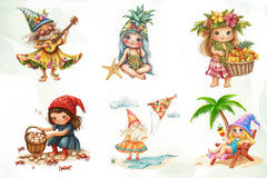 Beach Girl Gnomes Clipart Bundle - CraftNest - Digital Crafting and Art