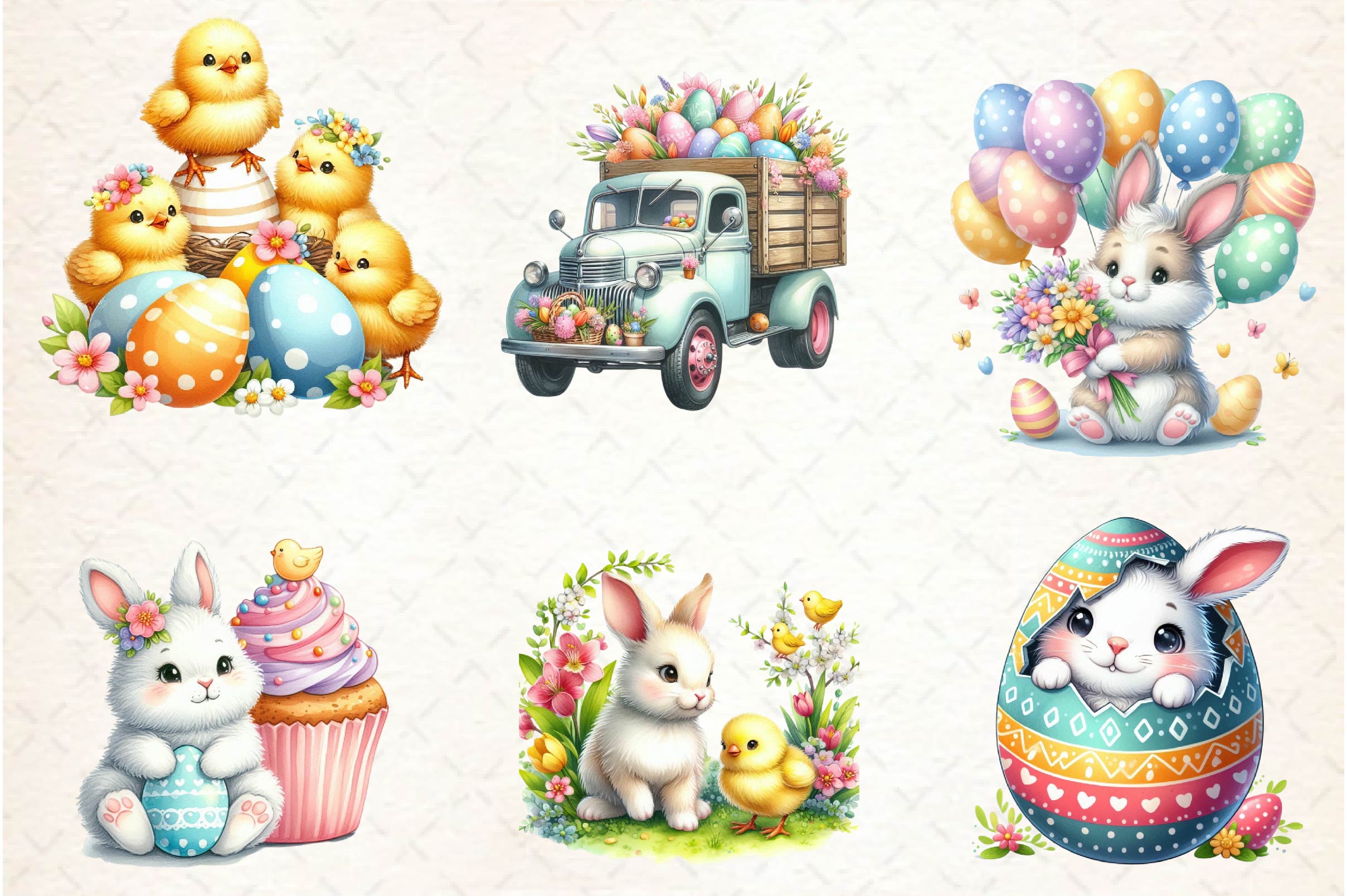 Cute Easter Day Clipart Bundle - CraftNest - Digital Crafting and Art