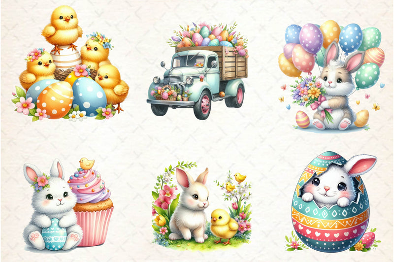 Cute Easter Day Clipart Bundle - CraftNest - Digital Crafting and Art