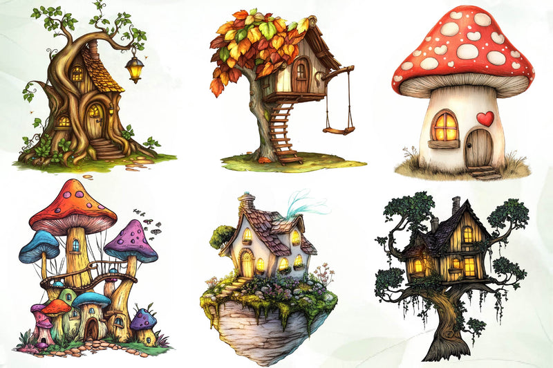 Fairy House Clipart Bundle - CraftNest - Digital Crafting and Art