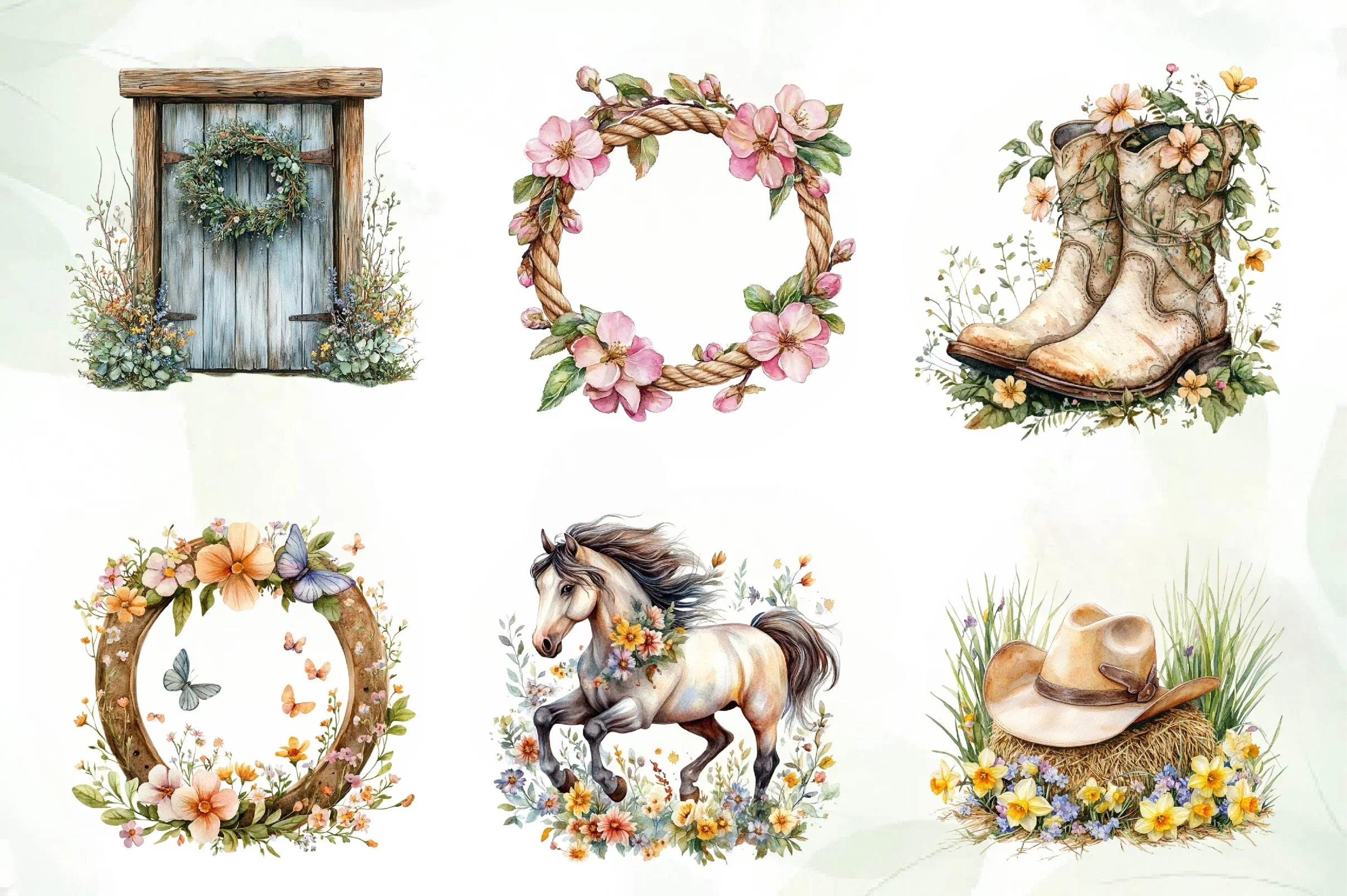 Western Spring Clipart Bundle - CraftNest - Digital Crafting and Art