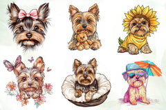 Cute Yorkshire Terrier Clipart Bundle - CraftNest - Digital Crafting and Art