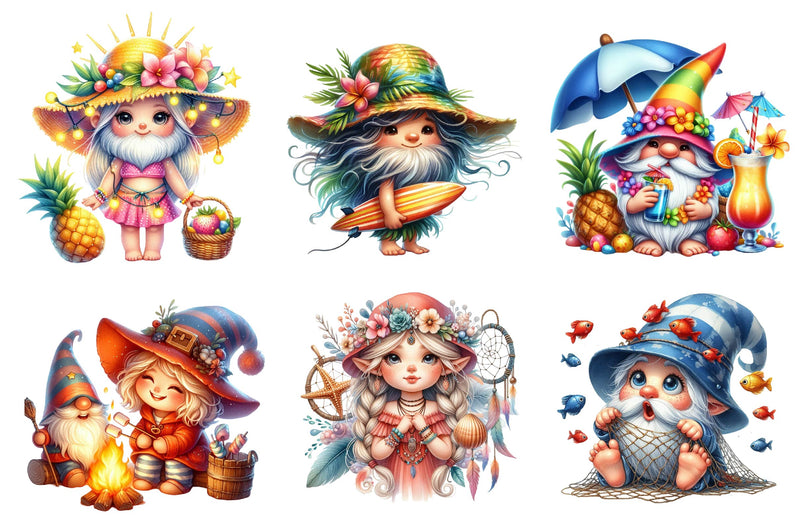 Beach Girl Gnomes Clipart Bundle 2 - CraftNest - Digital Crafting and Art