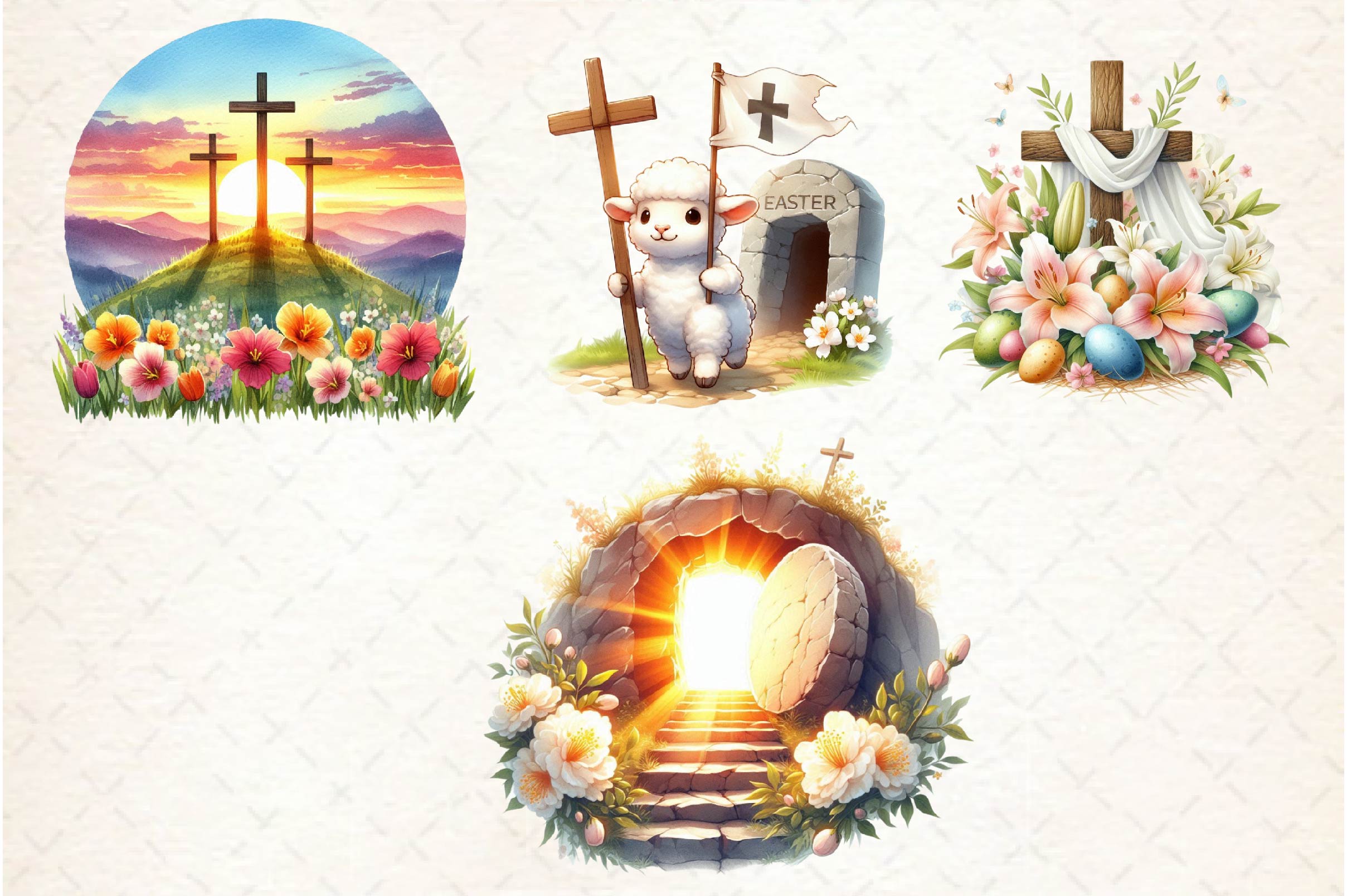 Easter Nativity Scene Clipart Bundle 1 - CraftNest - Digital Crafting and Art