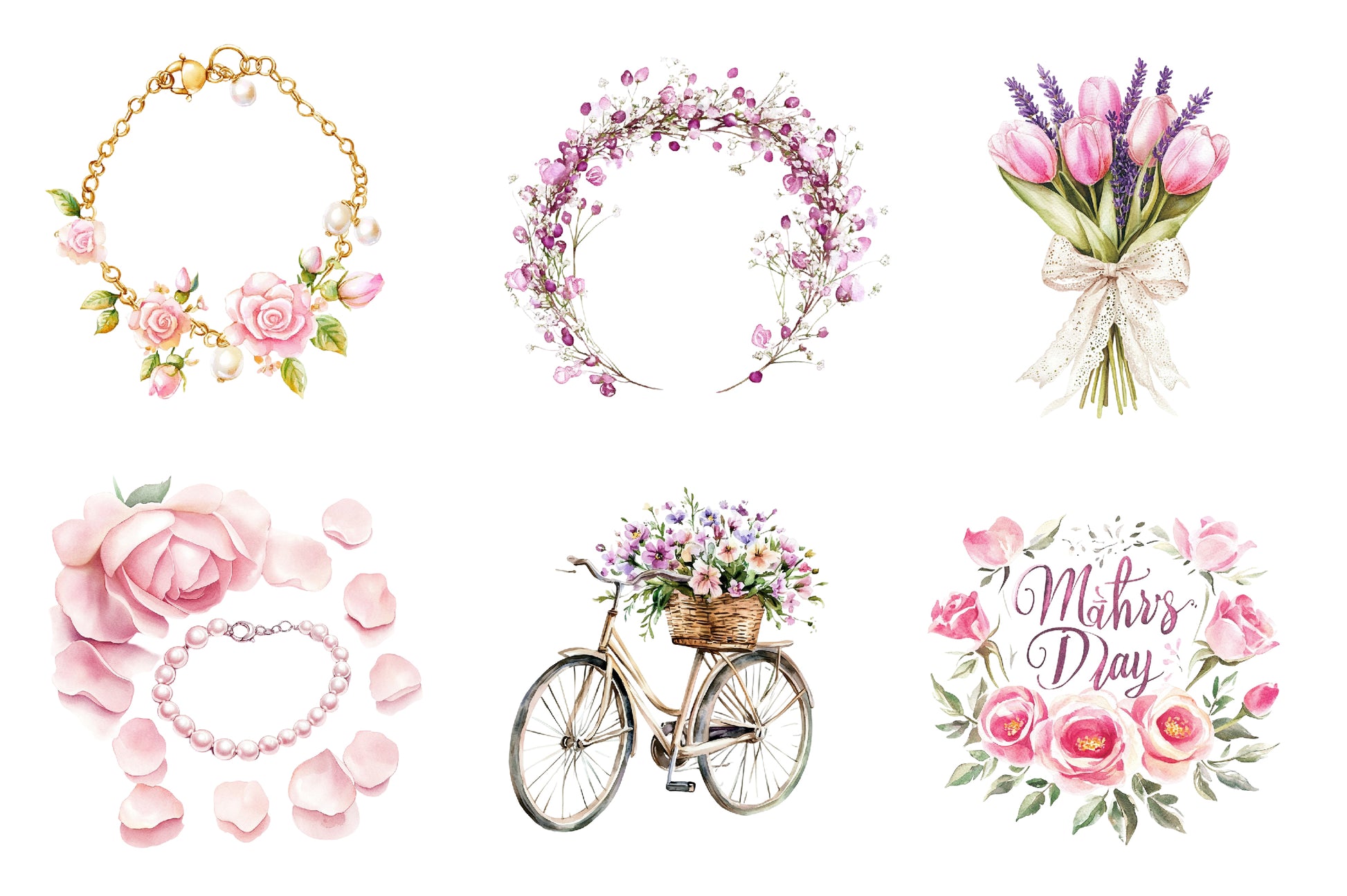 Floral Mothers Day Clipart Bundle - CraftNest - Digital Crafting and Art