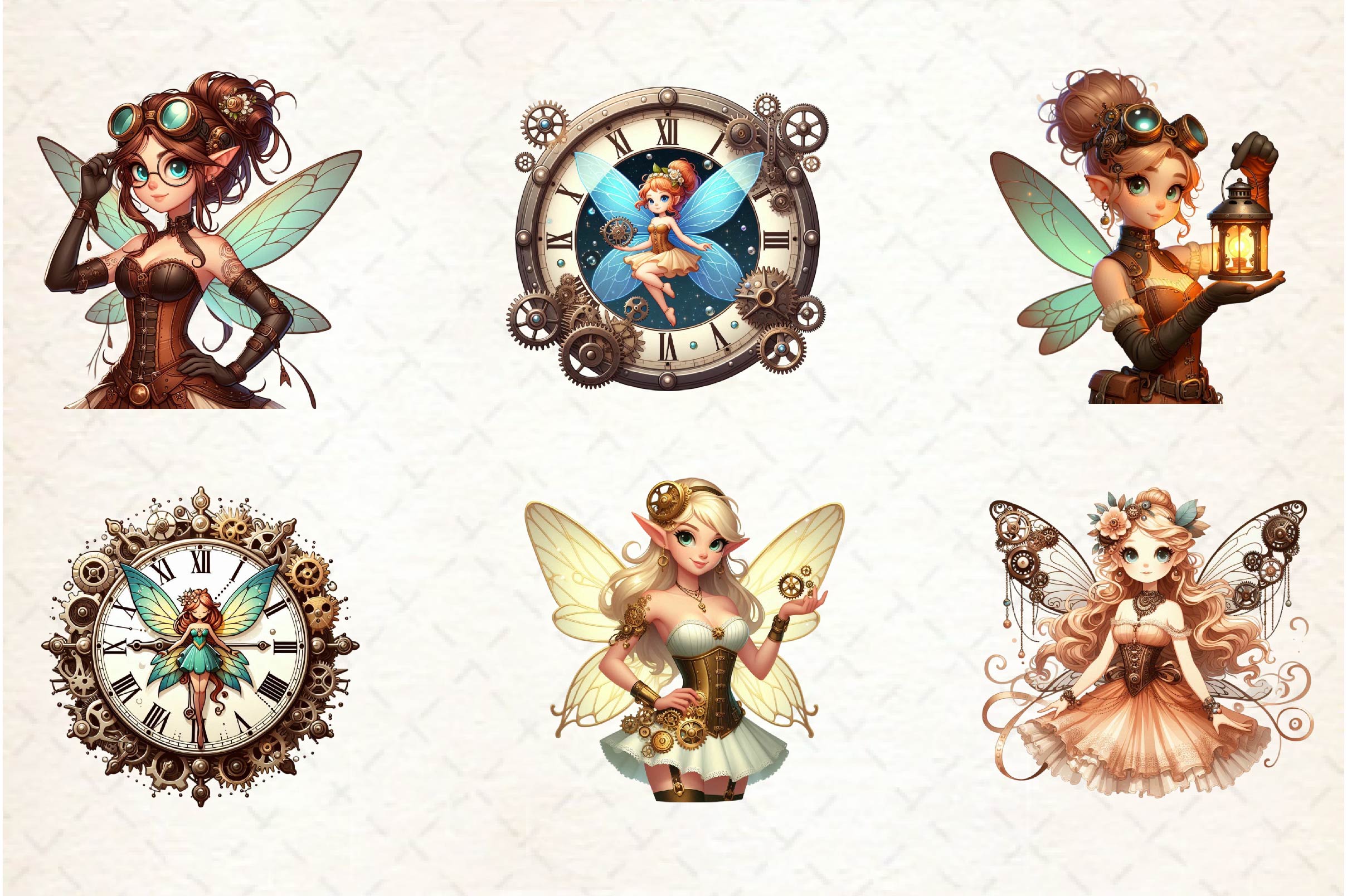 Steampunk Fairy Clipart Bundle - CraftNest - Digital Crafting and Art