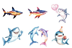 Sharks Clipart Bundle - CraftNest - Digital Crafting and Art