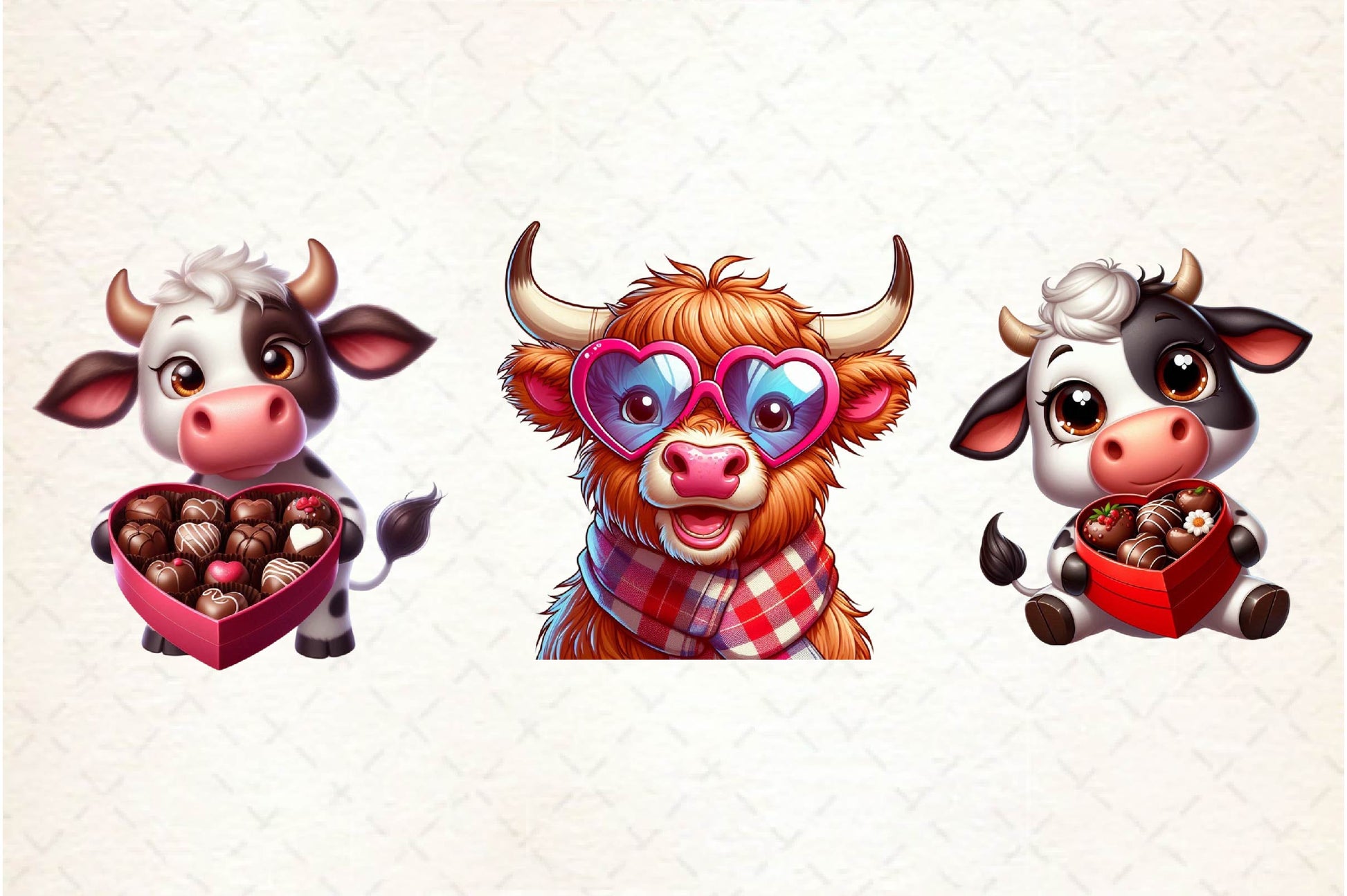 Cute Valentine Cow Clipart Bundle - CraftNest - Digital Crafting and Art
